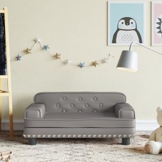 Bērnu dīvāns, pelēks, 70x45x30 cm, mākslīgā āda