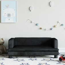 Bērnu dīvāns, melns, 80x45x30 cm, samts