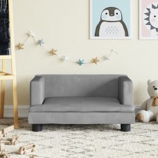 Bērnu dīvāns, gaiši pelēks, 60x40x30 cm, samts