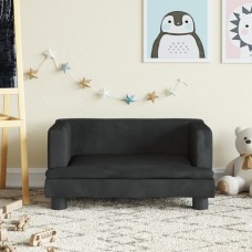 Bērnu dīvāns, melns, 60x40x30 cm, samts