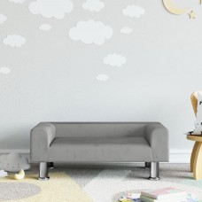 Bērnu dīvāns, gaiši pelēks, 70x46x26,5 cm, samts