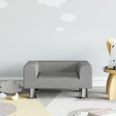 Bērnu dīvāns, gaiši pelēks, 50x40x26,5 cm, samts