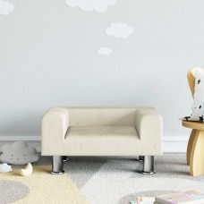Bērnu dīvāns, krēmkrāsas, 50x40x26,5 cm, samts