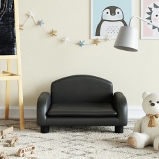 Bērnu dīvāns, melns, 50x40x30 cm, mākslīgā āda