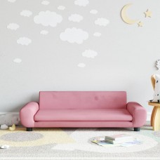 Bērnu dīvāns, rozā, 100x54x33 cm, samts