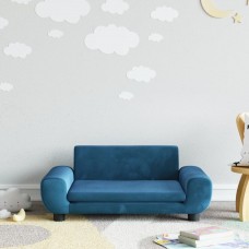Bērnu dīvāns, zils, 70x45x33 cm, samts