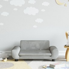 Bērnu dīvāns, gaiši pelēks, 70x45x33 cm, samts