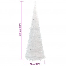 Mākslīgā ziemassvētku eglīte, 200 led, balta, 210 cm