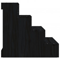 Kāpnes mājdzīvniekiem, melnas, 40x49x47 cm, priedes masīvkoks