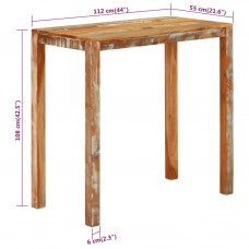 Bāra galds, 112x55x108 cm, pārstrādāts masīvkoks