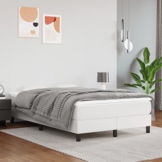 Atsperu gulta ar matraci, balta, 120x200 cm, mākslīgā āda