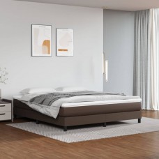 Atsperu gulta ar matraci, brūna, 160x200 cm, mākslīgā āda