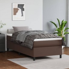 Atsperu gulta ar matraci, brūna, 80x200 cm, mākslīgā āda