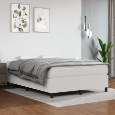 Atsperu gulta ar matraci, balta, 140x190 cm, mākslīgā āda