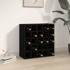 Vīna pudeļu plaukts, melns, 56x25x56 cm, priedes masīvkoks