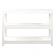 Konsoles galdiņš, balts, 110x40x74 cm, priedes masīvkoks