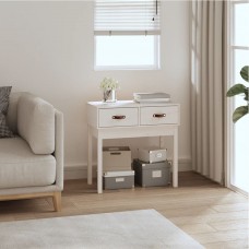 Konsoles galdiņš, balts, 76,5x40x75 cm, priedes masīvkoks