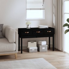 Konsoles galdiņš, melns, 114x40x75 cm, priedes masīvkoks