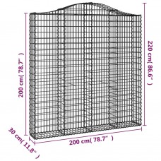 Arkveida gabiona grozi, 3 gb., 200x30x200/220cm, cinkota dzelzs