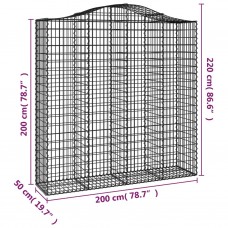 Arkveida gabiona grozi, 4 gb., 200x50x200/220cm, cinkota dzelzs