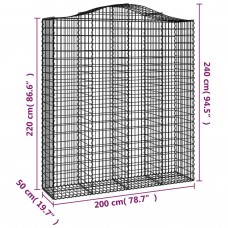 Arkveida gabiona grozi, 2 gb., 200x50x220/240cm, cinkota dzelzs