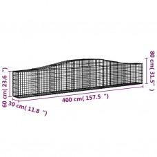 Arkveida gabiona grozi, 7 gb., 400x30x60/80 cm, cinkota dzelzs