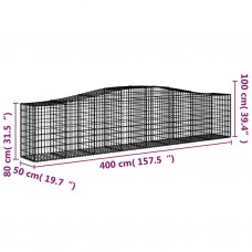 Arkveida gabiona grozi, 8 gb., 400x50x80/100cm, cinkota dzelzs