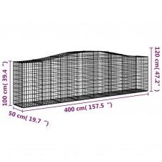 Arkveida gabiona grozi, 3 gb., 400x50x100/120cm, cinkota dzelzs