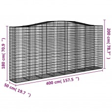 Arkveida gabiona grozi, 3 gb., 400x50x180/200cm, cinkota dzelzs