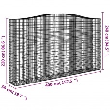 Arkveida gabiona grozi, 3 gb., 400x50x220/240cm, cinkota dzelzs