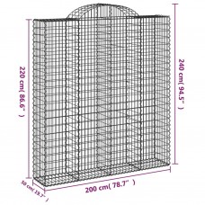 Arkveida gabiona grozi, 14gb., 200x50x220/240cm, cinkota dzelzs