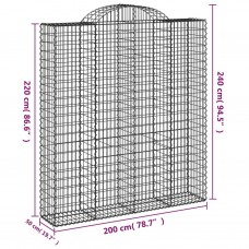 Arkveida gabiona grozi, 15gb., 200x50x220/240cm, cinkota dzelzs