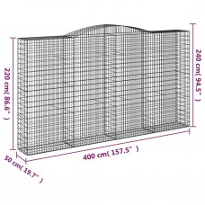 Arkveida gabiona grozi, 5 gb., 400x50x220/240cm, cinkota dzelzs