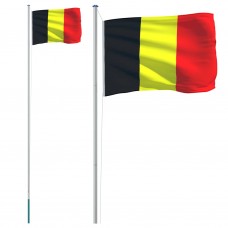 Beļģijas karogs un masts, 6,23 m, alumīnijs