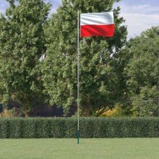 Polijas karogs un masts, 6,23 m, alumīnijs