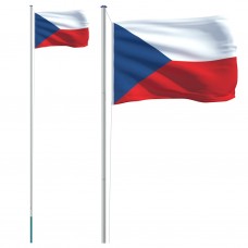 Čehijas karogs un masts, 6,23 m, alumīnijs