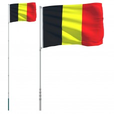 Beļģijas karogs un masts, 5,55 m, alumīnijs
