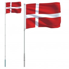 Dānijas karogs un masts, 5,55 m, alumīnijs