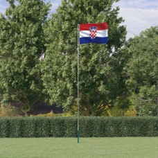 Horvātijas karogs un masts, 5,55 m, alumīnijs