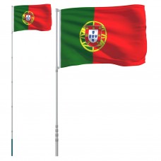 Portugāles karogs un masts, 5,55 m, alumīnijs