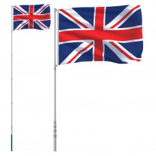 Lielbritānijas karogs un masts, 5,55 m, alumīnijs