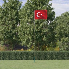 Turcijas karogs un masts, 5,55 m, alumīnijs