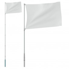 Teleskopisks karoga masts, sudraba krāsa, 5,55 m, alumīnijs