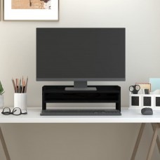 Monitora paliktnis, melns, 50x24x16 cm, priedes masīvkoks
