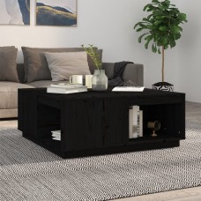 Kafijas galdiņš, melns, 100x101x40,5 cm, priedes masīvkoks