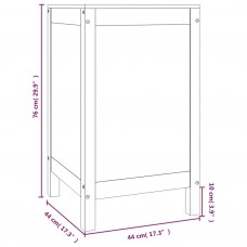 Veļas kaste, balta, 44x44x76 cm, priedes masīvkoks