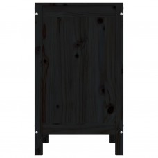 Veļas kaste, melna, 44x44x76 cm, priedes masīvkoks
