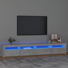 Tv skapītis ar led apgaismojumu, betona pelēks, 240x35x40 cm