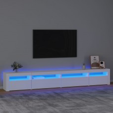 Tv skapītis ar led apgaismojumu, balts, 270x35x40 cm