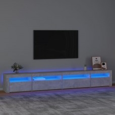 Tv skapītis ar led apgaismojumu, betona pelēks, 270x35x40 cm